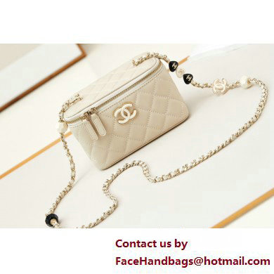 Chanel Lambskin, Resin & Gold-Tone Metal Clutch with Chain Bag AP3213 Beige 2025 - Click Image to Close